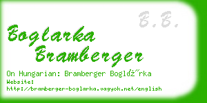 boglarka bramberger business card